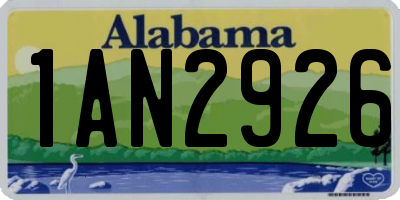 AL license plate 1AN2926