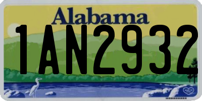 AL license plate 1AN2932