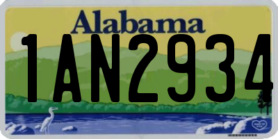 AL license plate 1AN2934