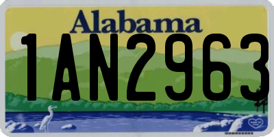 AL license plate 1AN2963
