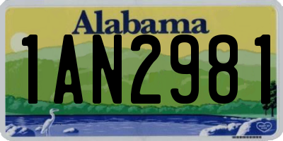 AL license plate 1AN2981