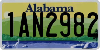 AL license plate 1AN2982