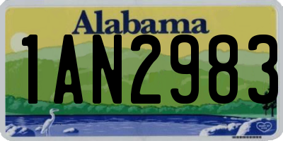 AL license plate 1AN2983