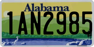 AL license plate 1AN2985