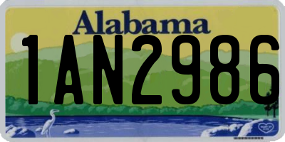 AL license plate 1AN2986