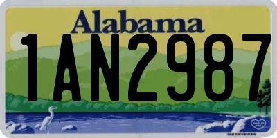 AL license plate 1AN2987