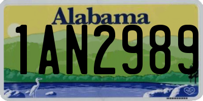 AL license plate 1AN2989