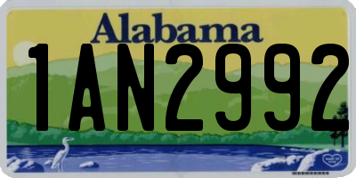 AL license plate 1AN2992