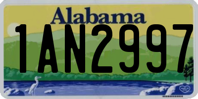 AL license plate 1AN2997