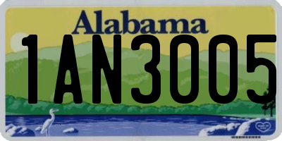 AL license plate 1AN3005