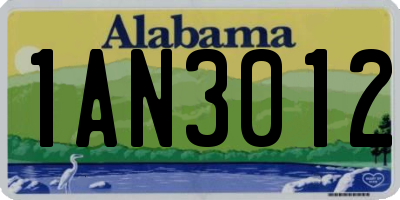 AL license plate 1AN3012