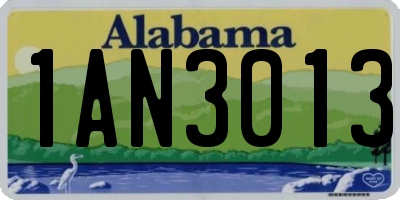 AL license plate 1AN3013