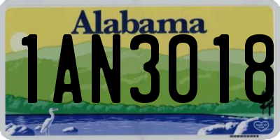 AL license plate 1AN3018