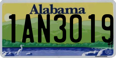 AL license plate 1AN3019