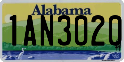 AL license plate 1AN3020