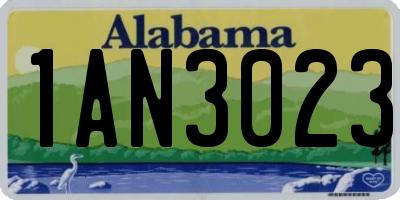 AL license plate 1AN3023