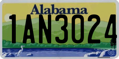 AL license plate 1AN3024