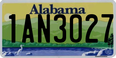AL license plate 1AN3027