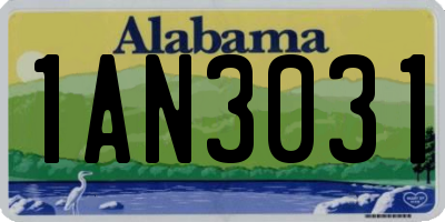 AL license plate 1AN3031