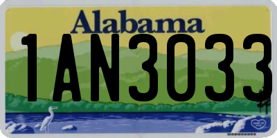 AL license plate 1AN3033