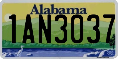 AL license plate 1AN3037