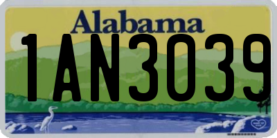 AL license plate 1AN3039