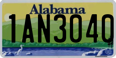 AL license plate 1AN3040