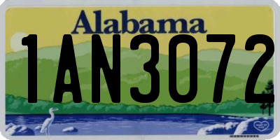 AL license plate 1AN3072