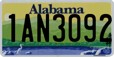 AL license plate 1AN3092