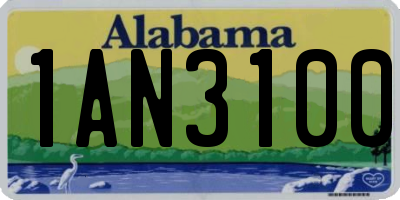 AL license plate 1AN3100