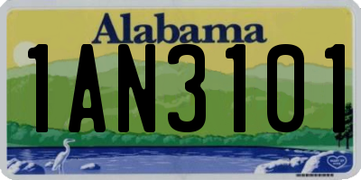 AL license plate 1AN3101