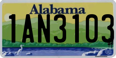 AL license plate 1AN3103