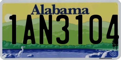 AL license plate 1AN3104