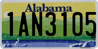 AL license plate 1AN3105