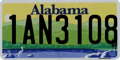 AL license plate 1AN3108