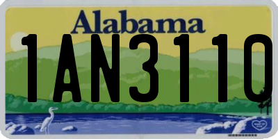AL license plate 1AN3110