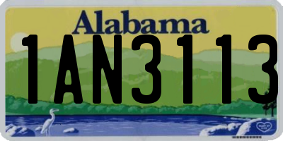 AL license plate 1AN3113