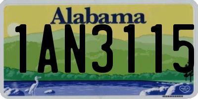 AL license plate 1AN3115