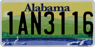 AL license plate 1AN3116