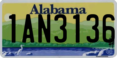 AL license plate 1AN3136