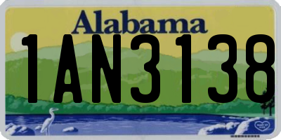 AL license plate 1AN3138