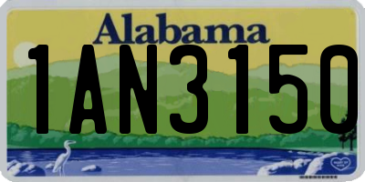 AL license plate 1AN3150