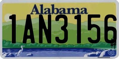 AL license plate 1AN3156