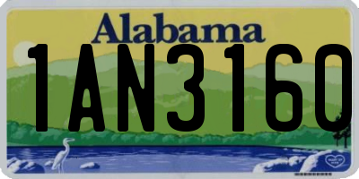 AL license plate 1AN3160