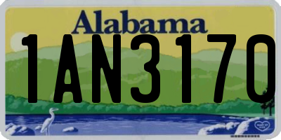 AL license plate 1AN3170