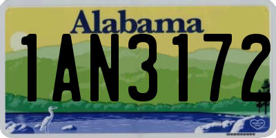 AL license plate 1AN3172