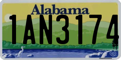 AL license plate 1AN3174