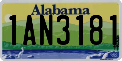 AL license plate 1AN3181