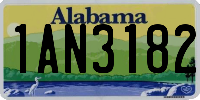 AL license plate 1AN3182