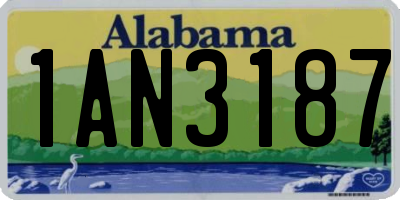 AL license plate 1AN3187